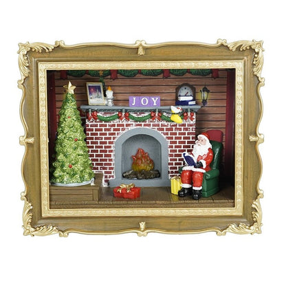 GNL-002 Santa House Fireplace Music Ornament