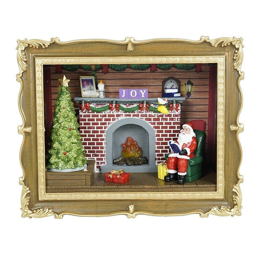 GNL-002 Santa House Fireplace Music Ornament