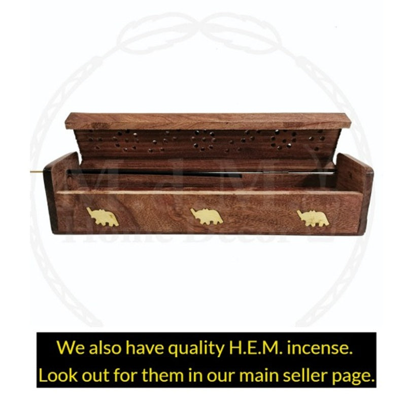 Handcrafted Incense Box Holder Rosewood 12 Inches