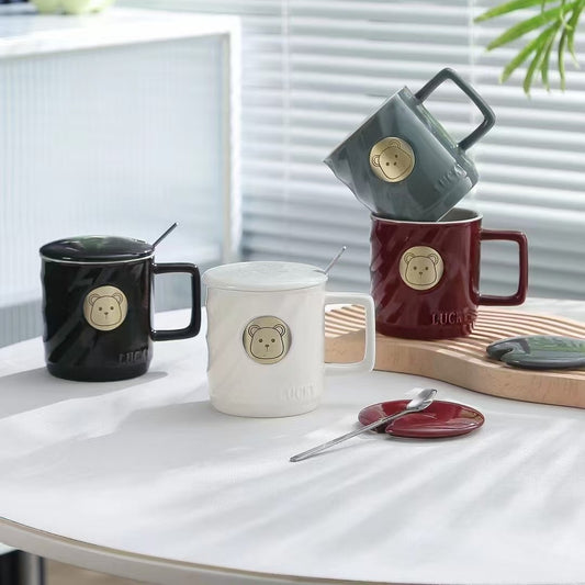 HY-1170 Bronze Imprinted Lucky Bear Mug (1 piece)