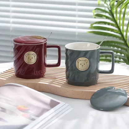 HY-1170 Bronze Imprinted Lucky Bear Mug (1 piece)