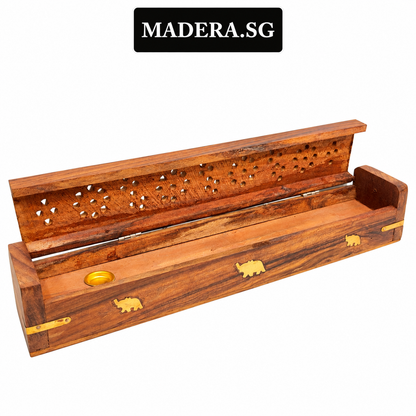 Handcrafted Incense Box Holder Rosewood 12 Inches