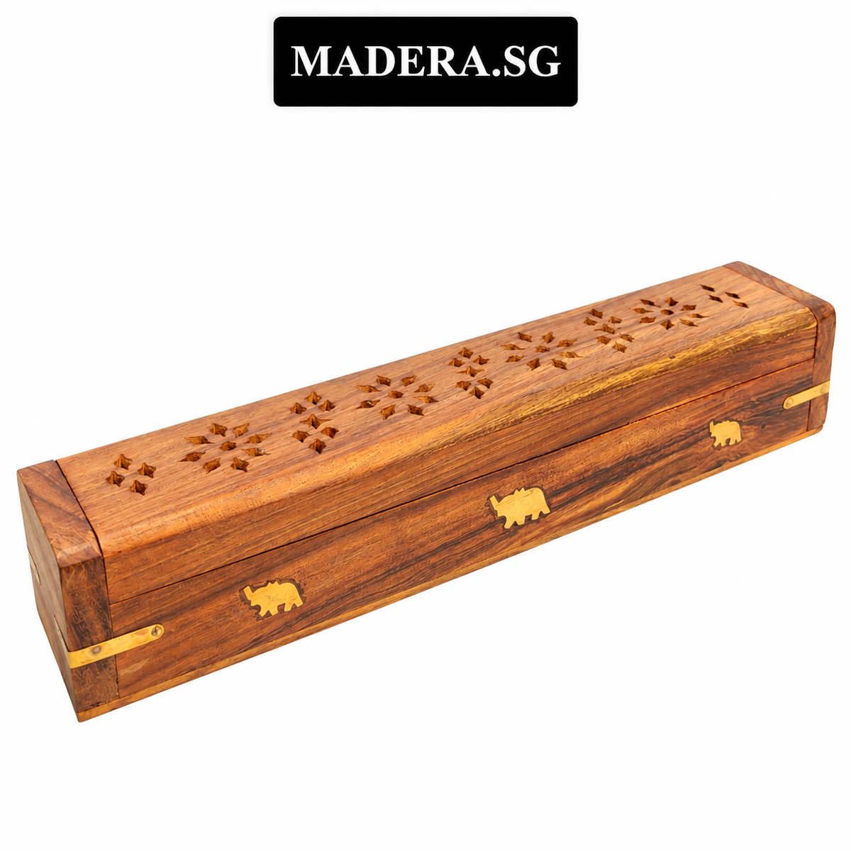 Handcrafted Incense Box Holder Rosewood 12 Inches