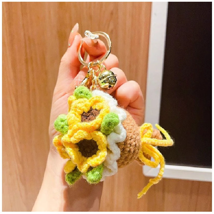 Keychain Crochet Flower Bouquet