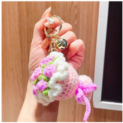 Keychain Crochet Flower Bouquet