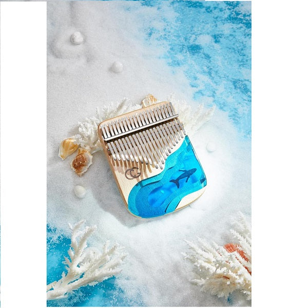 Cega Authentic 21 Keys Kalimba Beech Wood Thumb Piano - Whale Blue