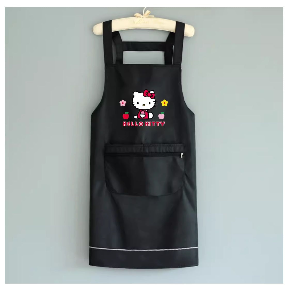 NV APRON HELLO KITTY BLACK W/ ZIPPER