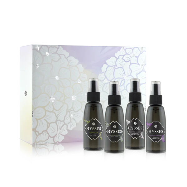 Hysses Gift Set Of 4 Room Scent, 65ml (Palmarosa Jasmine, Lavender Chamomile, Eucalyptus Rosemary, Lemongrass)