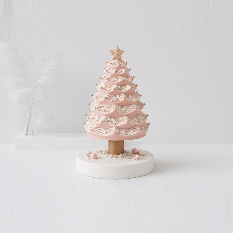 ME-2586001 Christmas Tree Rotating with Melody Pink 20cm