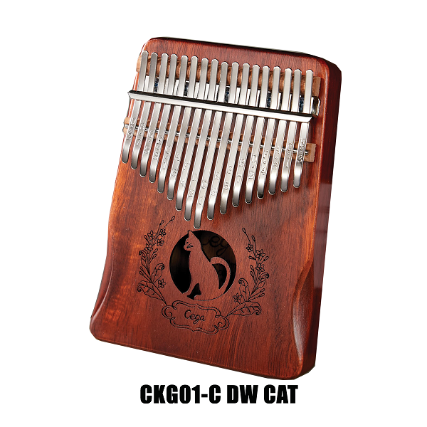 Cega Authentic 17 Keys Kalimba African Mahogany Wood Thumb Piano - Cat DW