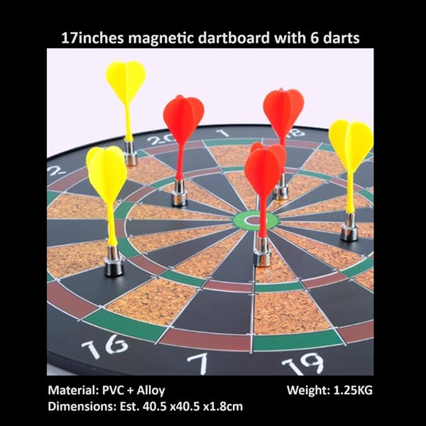Madera SG 17inches Magentic Dartboard with 6 Darts Set
