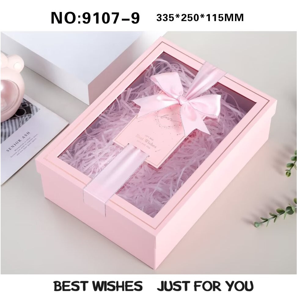 9107-9 Love Rectangular Pink Open Gift Box