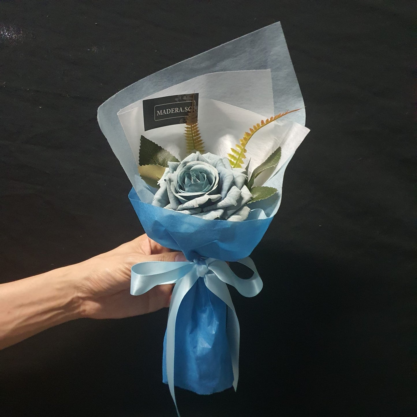 Madera SG Artificial 1Head Diamond Rose Bouquet BLUE