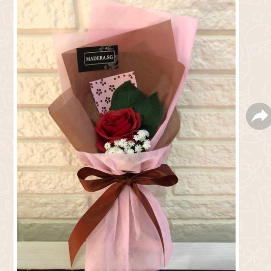 Madera SG Artificial Red Rose Bouquet (Pink Tone)