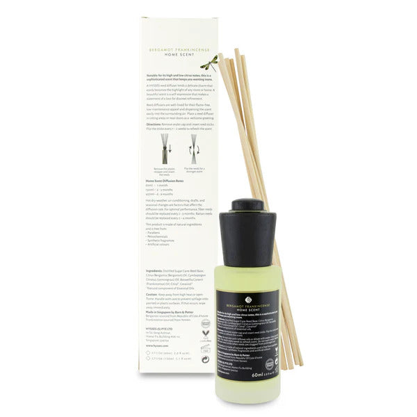 Hysses Home Scent Reed Diffuser - Bergamot Frankincense