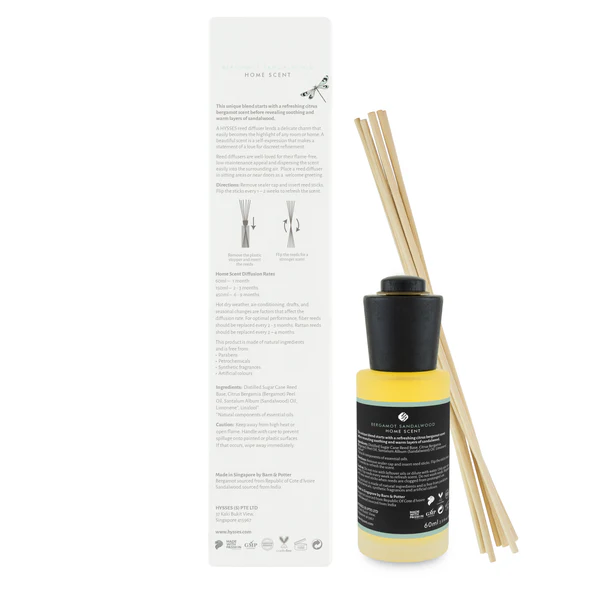 Hysses Home Scent Reed Diffuser - Bergamot Sandalwood