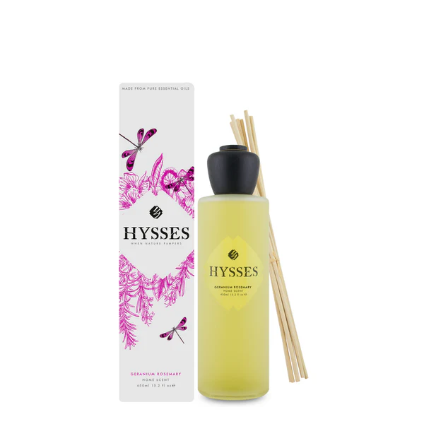 Hysses Home Scent Reed Diffuser - Geranium Rosemary