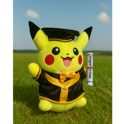 Plush Graduation Pikachu Gold 20cm