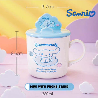 Sanrio MUG with mobile phone stand lid A3370