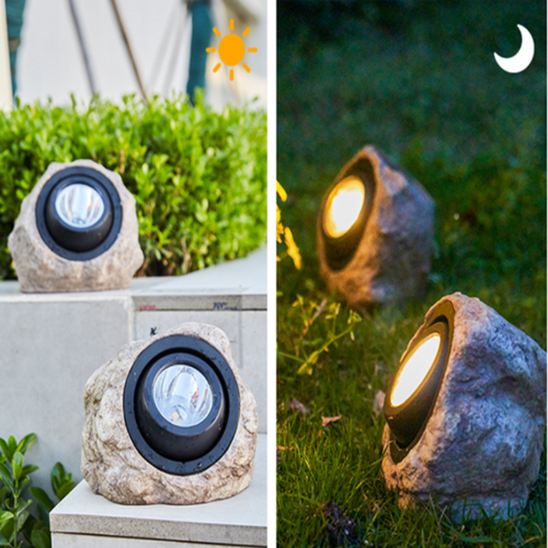 2 X Solar Powered Outdoor Waterproof LED Spotlight Lights Lamps (20 x 16cm height)