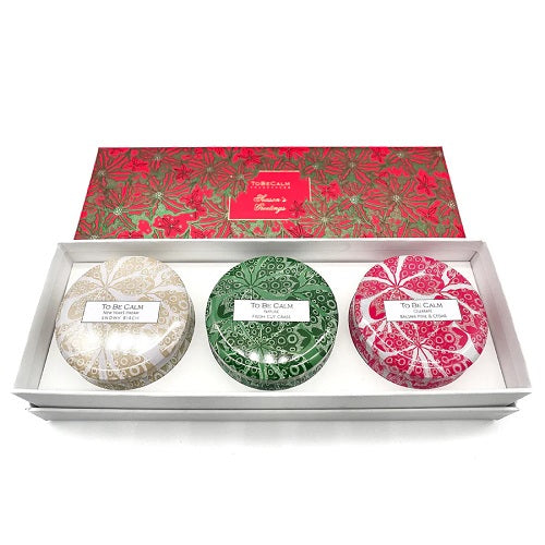 Holly Leaves - Mini Candle Trio