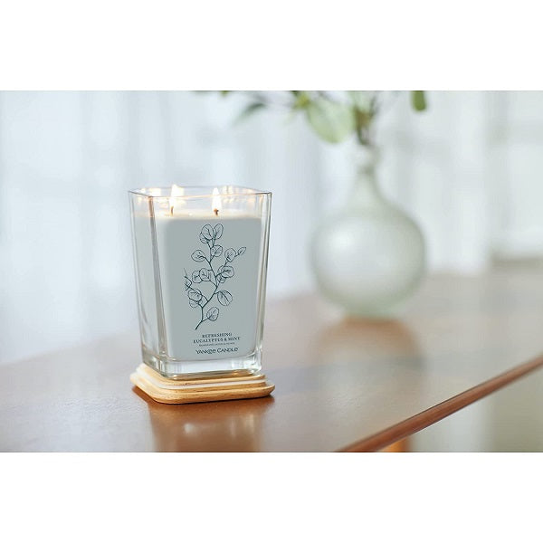 Well Living Large Square Candle - Refreshing Eucalyptus & Mint