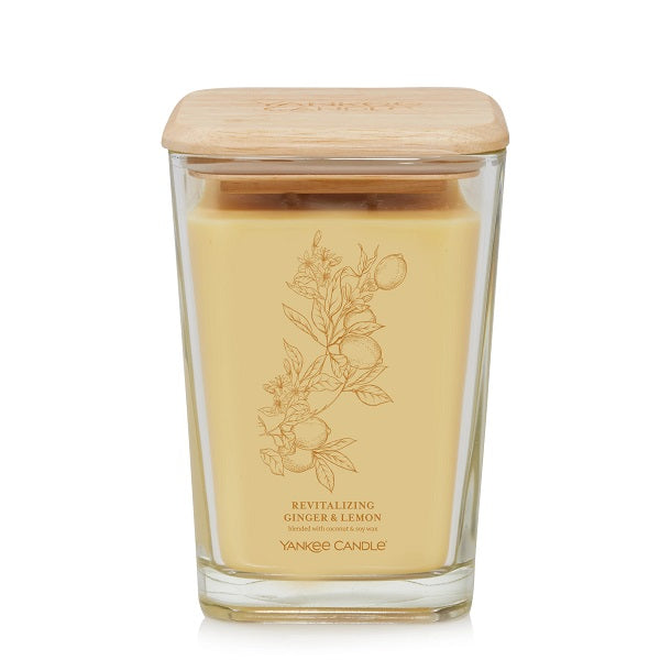 Well Living Large Square Candle - Revitalizing Ginger & Lemon