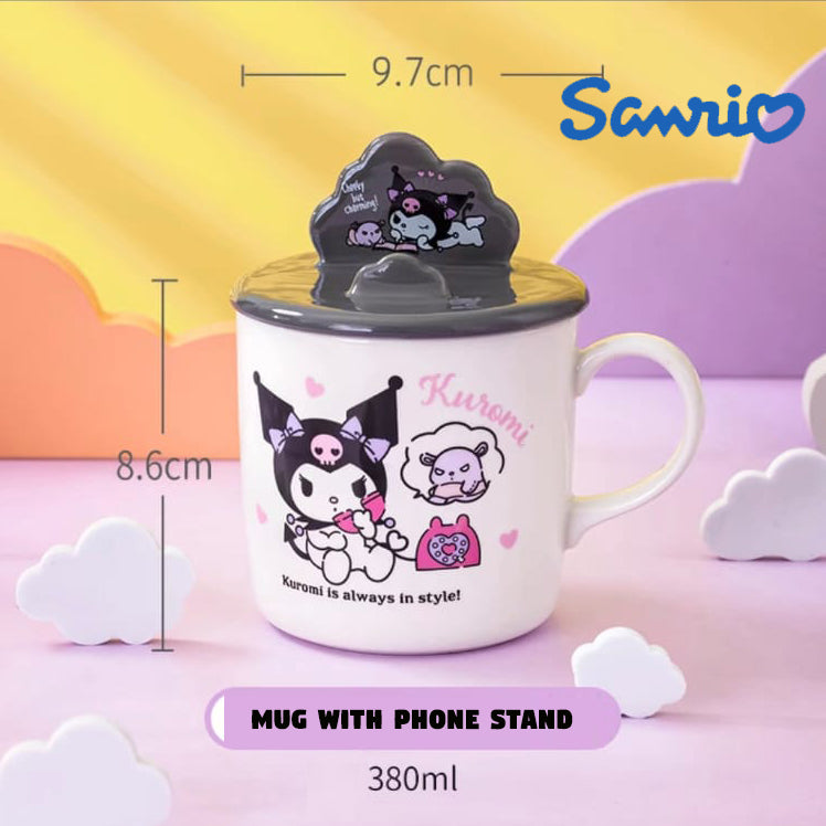 Sanrio MUG with mobile phone stand lid A3370