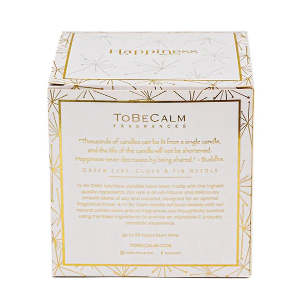 Happiness - Green Leaf, Clove & Fir Needle - Luxury Large Soy Candle