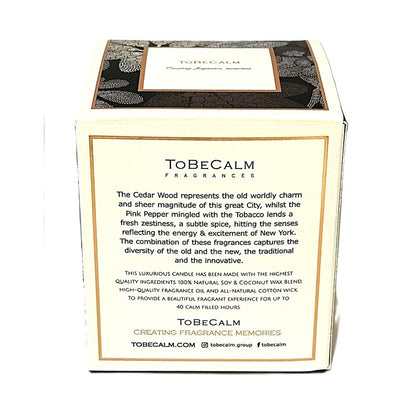New York Journey - Pink Pepper, Tobacco & Cedar - Medium Soy Candle 150gms