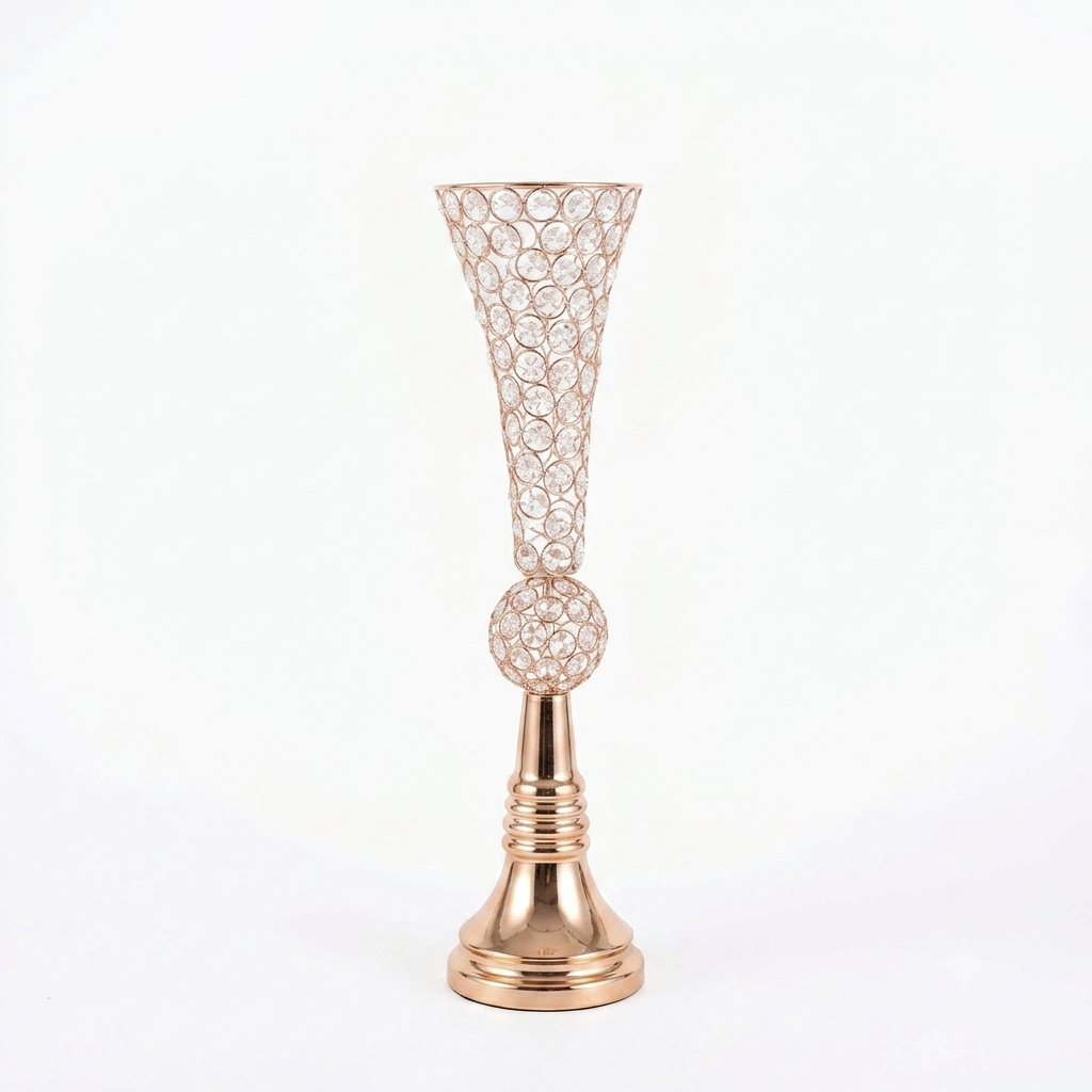 Crystal Chrome Vase H54cm