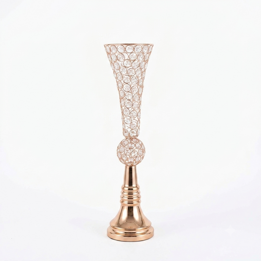 Crystal Chrome Vase H54cm