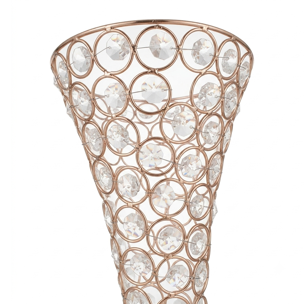 Crystal Chrome Vase H54cm