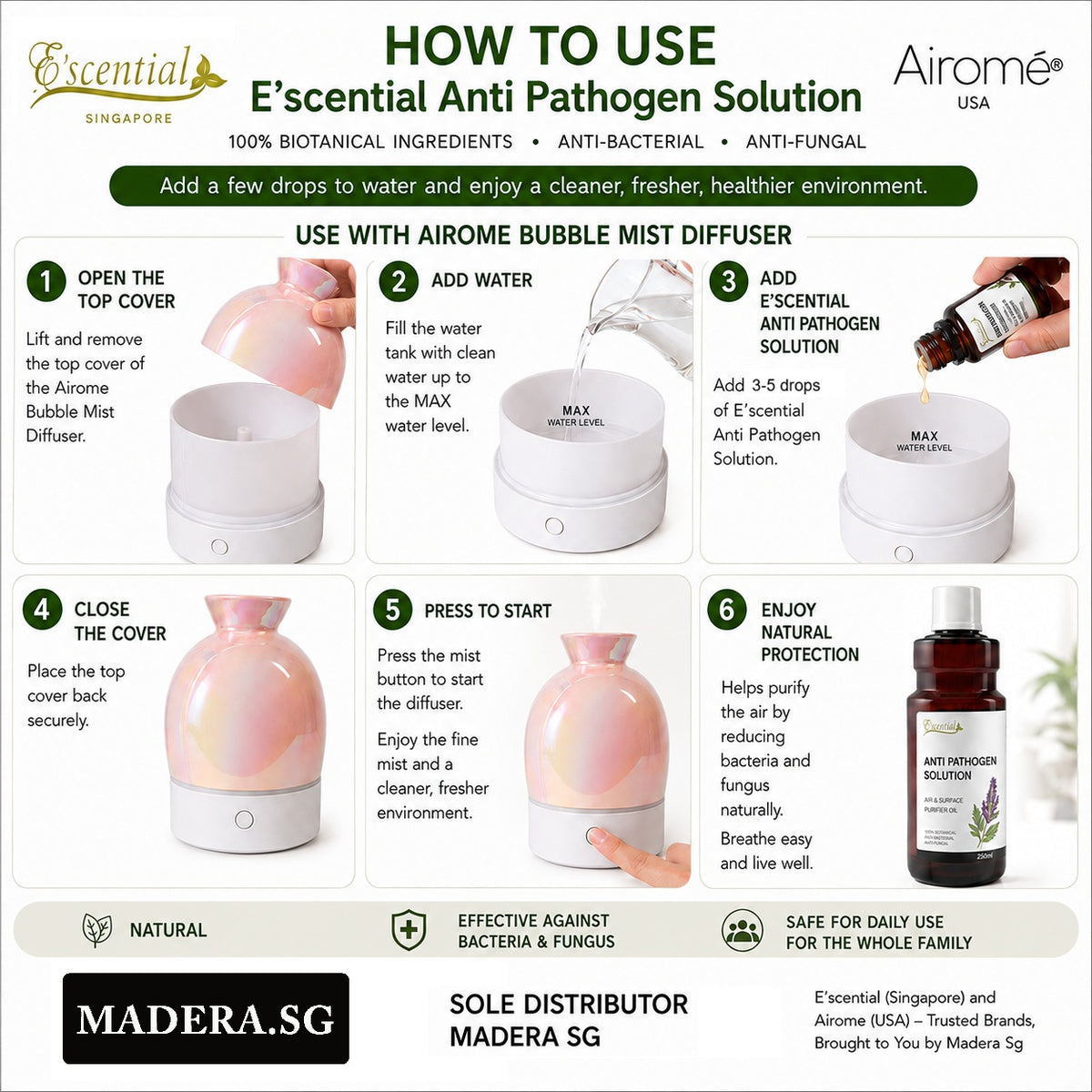 E'scential Water-Based Essential Oil Unscented 250ml