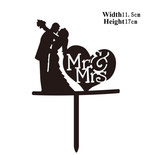 Mr & Mrs Cake Topper 17cm