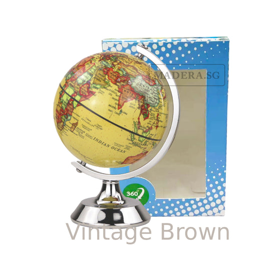 NV Mini Kids Learning Earth Map Educational World Globe 4inches - Vintage Brown