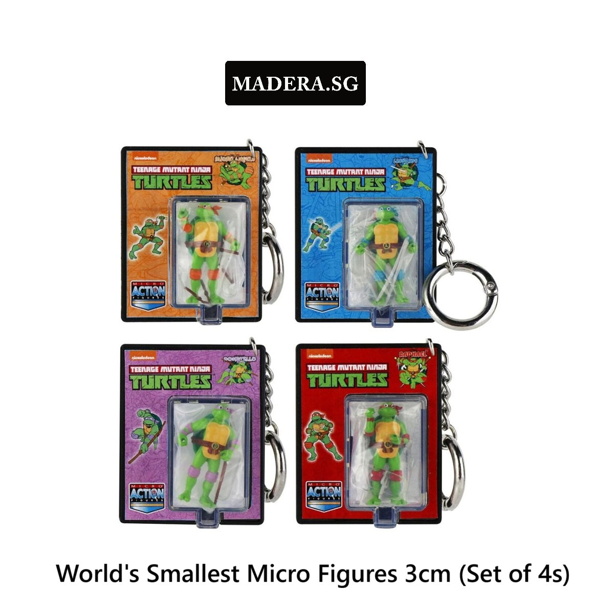 Teenage Mutant Ninja Turtles TMNT World's Smallest Micro Figures 3cm (Set Of 4s)