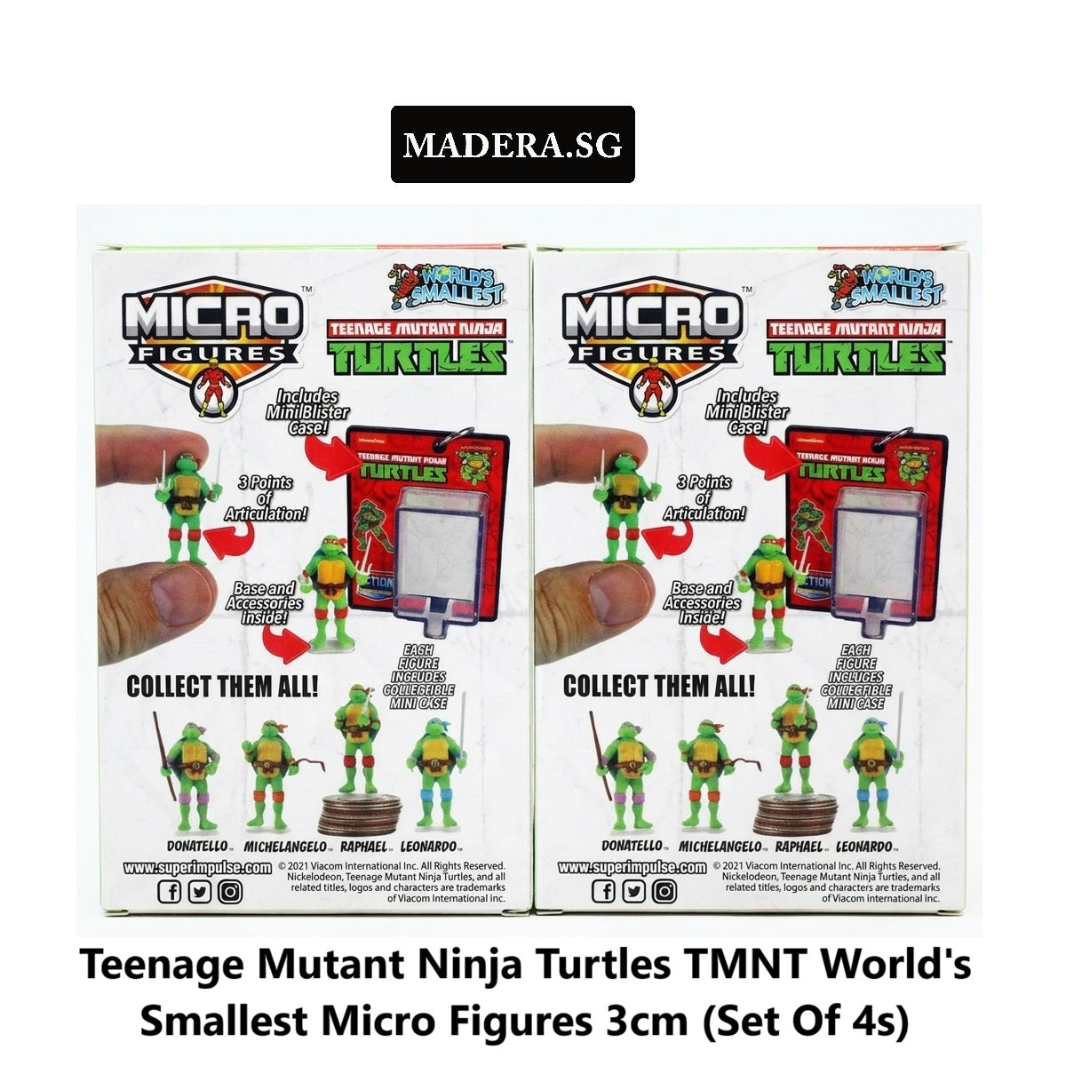 Teenage Mutant Ninja Turtles TMNT World's Smallest Micro Figures 3cm (Set Of 4s)