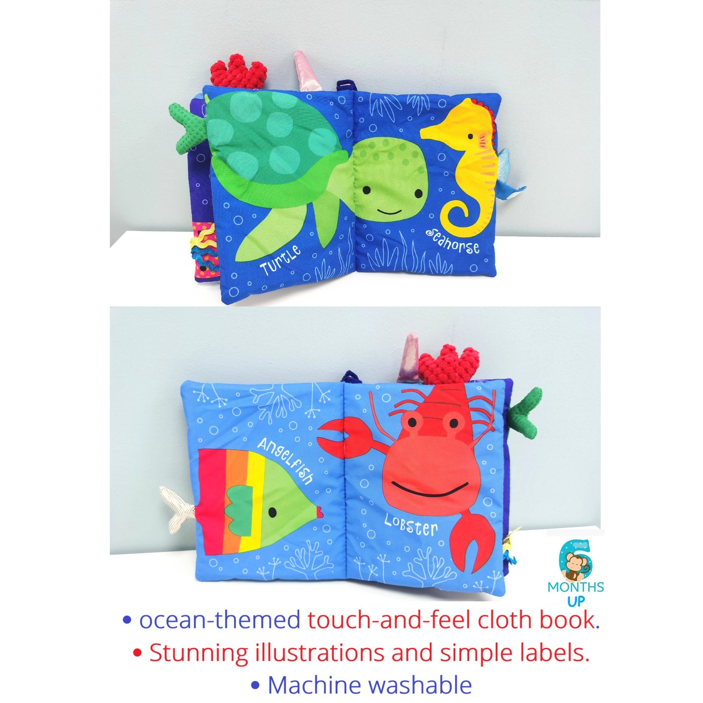 NV Children's Touch and Feel Cloth Book Ocean Themed