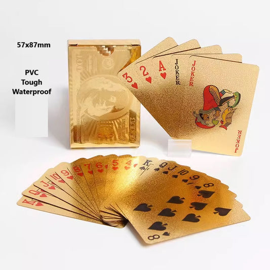 Poker Cards PVC Gold US$