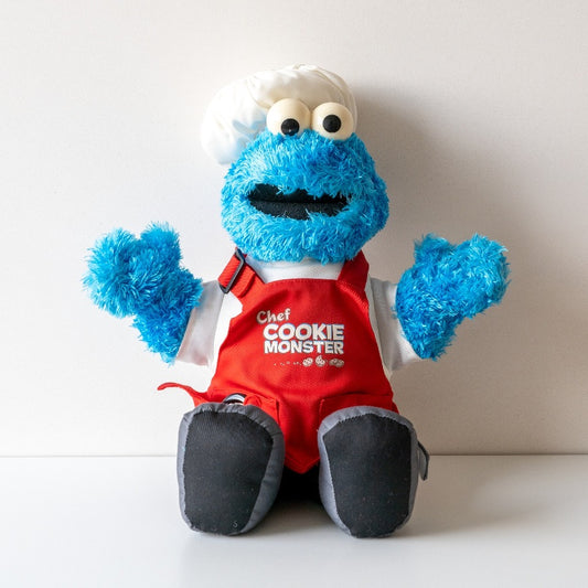 Plush Chef Cookie Monster 38cm Zippers and Buttons