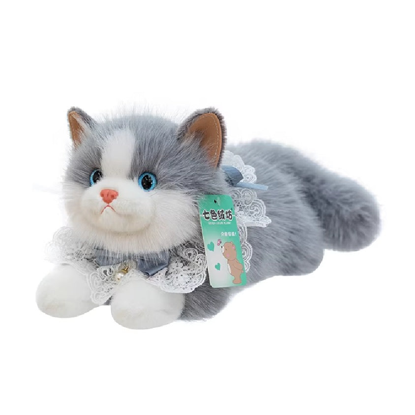 Plush Huggable Cat with Sound 40cm Grey