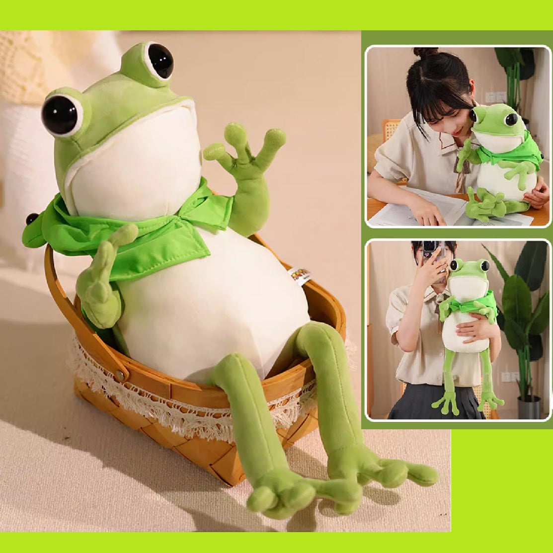 Plush Kawaii Frog With Cloak 60cm