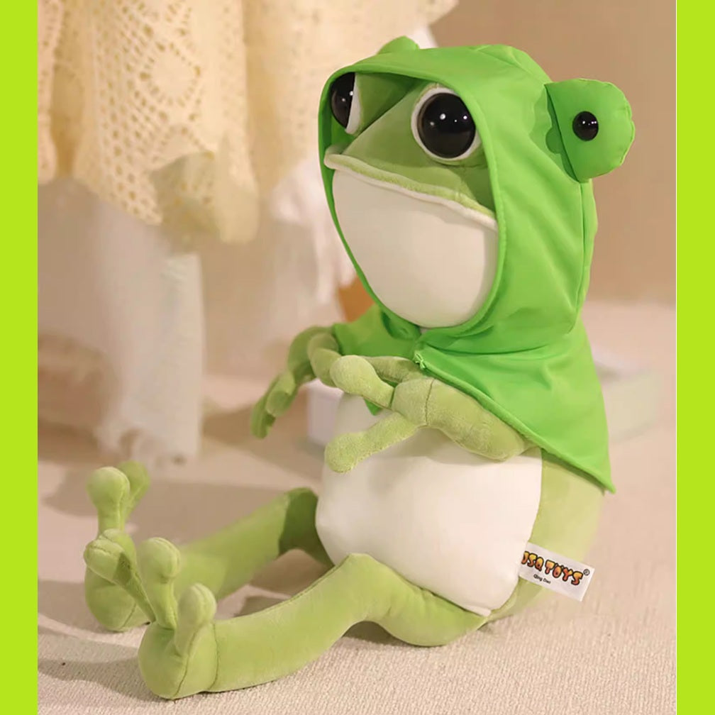 Plush Kawaii Frog With Cloak 60cm