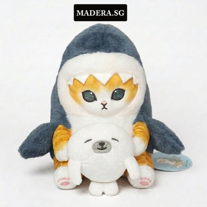 Plush Mofusand Shark Cat With Seal 19cm