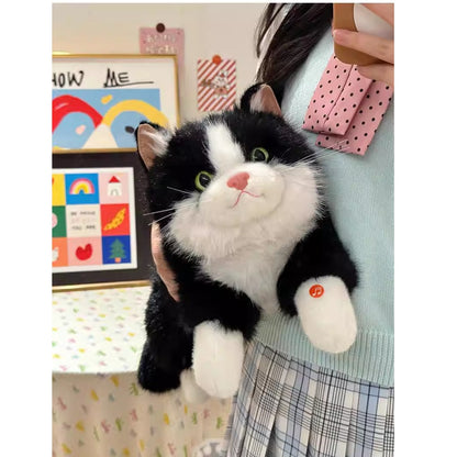 Plush Huggable Cat with Sound 40cm Black
