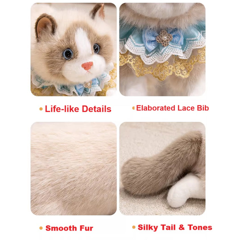 Plush Huggable Cat with Sound 40cm Black