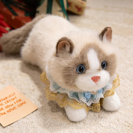 Plush Huggable Cat with Sound 40cm Milk Coffee