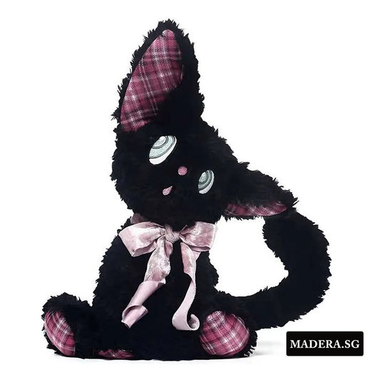 Plush 'I'm Listening To U' Gothic Cat 35cm