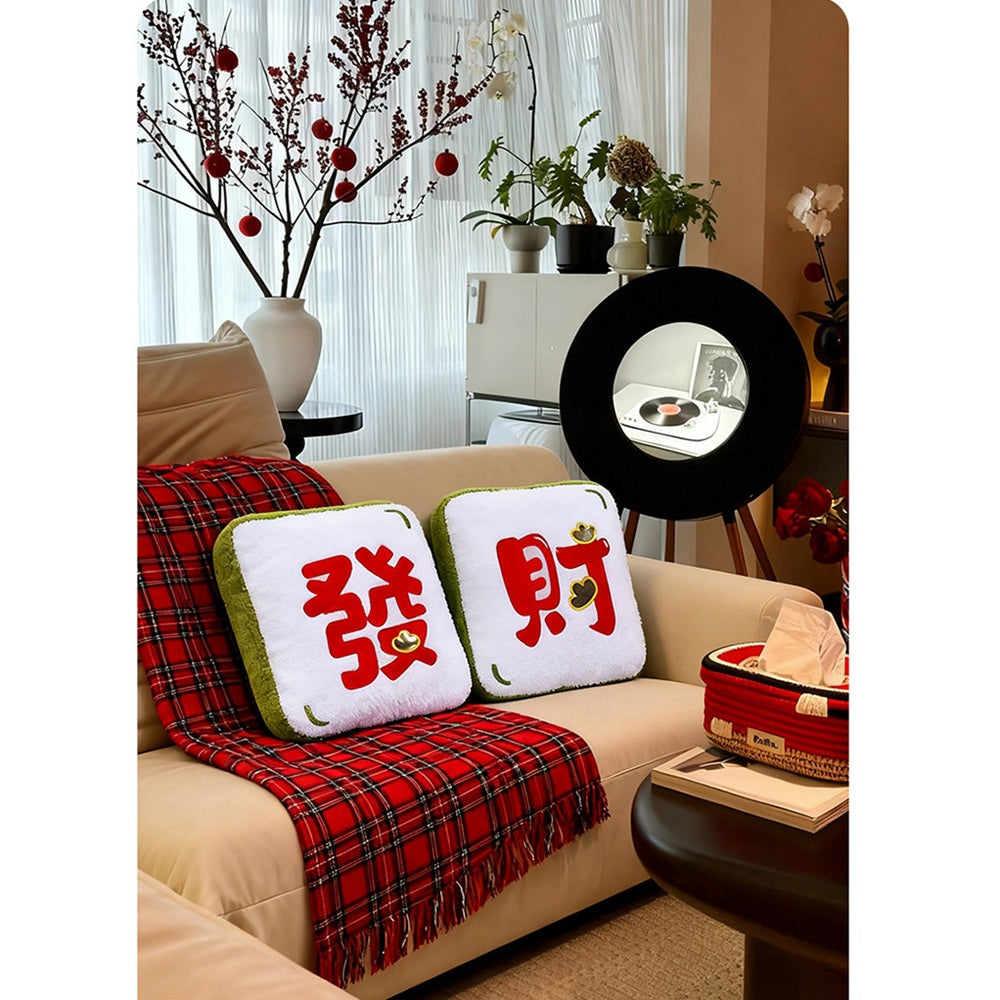 Plush Mahjong Cushion 38cm